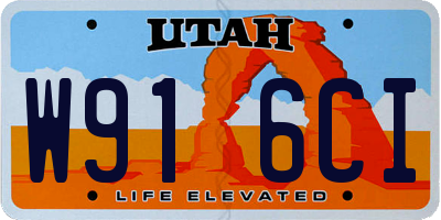 UT license plate W916CI