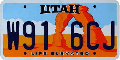UT license plate W916CJ