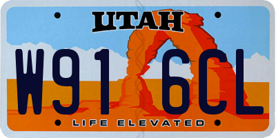 UT license plate W916CL
