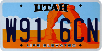 UT license plate W916CN