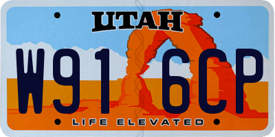 UT license plate W916CP