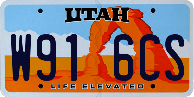 UT license plate W916CS