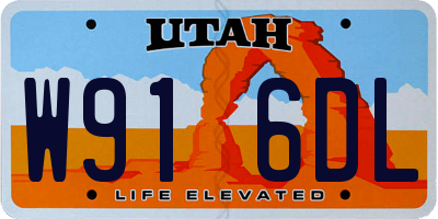 UT license plate W916DL