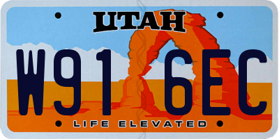 UT license plate W916EC