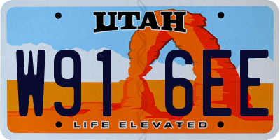 UT license plate W916EE