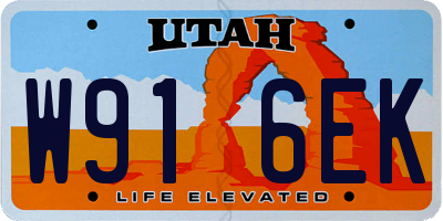 UT license plate W916EK
