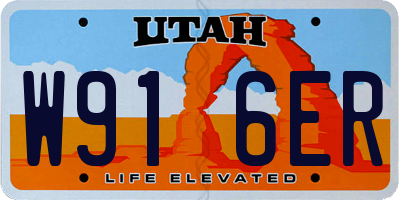 UT license plate W916ER