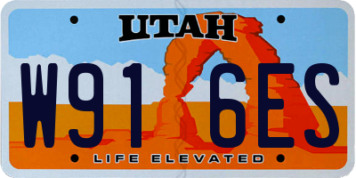 UT license plate W916ES