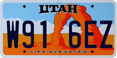 UT license plate W916EZ