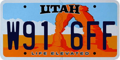 UT license plate W916FF