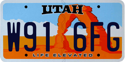 UT license plate W916FG
