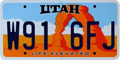 UT license plate W916FJ