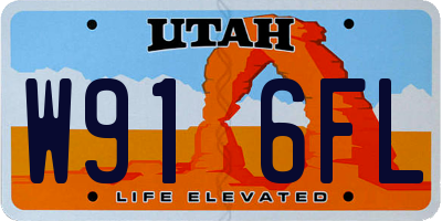 UT license plate W916FL