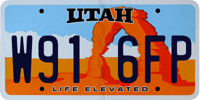 UT license plate W916FP
