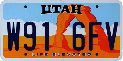 UT license plate W916FV