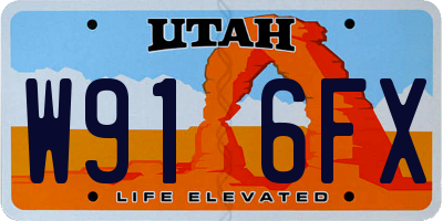 UT license plate W916FX