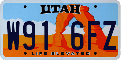 UT license plate W916FZ