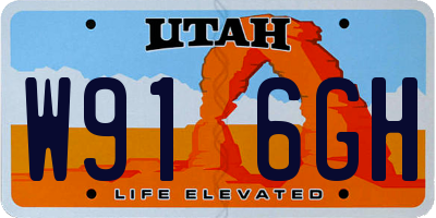 UT license plate W916GH
