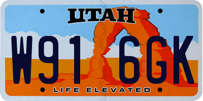 UT license plate W916GK