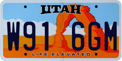UT license plate W916GM