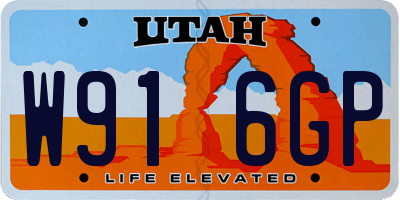 UT license plate W916GP
