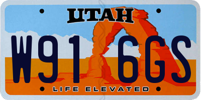 UT license plate W916GS