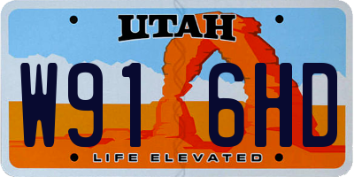 UT license plate W916HD