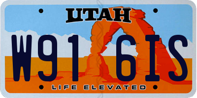 UT license plate W916IS