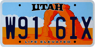 UT license plate W916IX