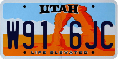 UT license plate W916JC