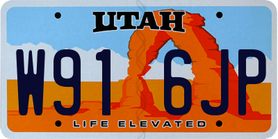 UT license plate W916JP