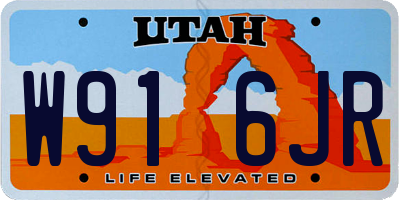 UT license plate W916JR