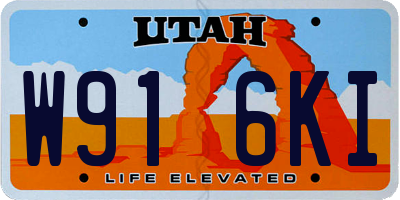 UT license plate W916KI