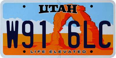 UT license plate W916LC