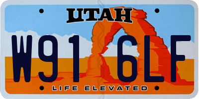 UT license plate W916LF