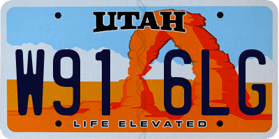 UT license plate W916LG