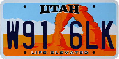 UT license plate W916LK