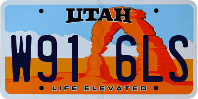 UT license plate W916LS