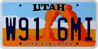 UT license plate W916MI