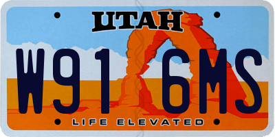 UT license plate W916MS