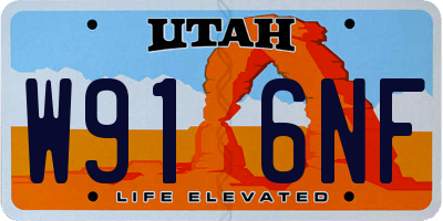 UT license plate W916NF