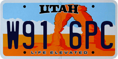 UT license plate W916PC