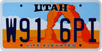 UT license plate W916PI