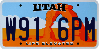 UT license plate W916PM