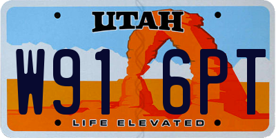 UT license plate W916PT