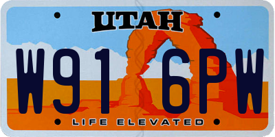 UT license plate W916PW