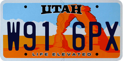 UT license plate W916PX