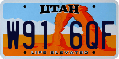 UT license plate W916QF