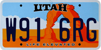 UT license plate W916RG