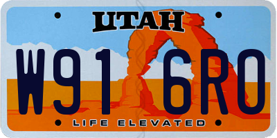 UT license plate W916RO